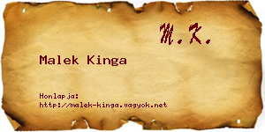 Malek Kinga névjegykártya